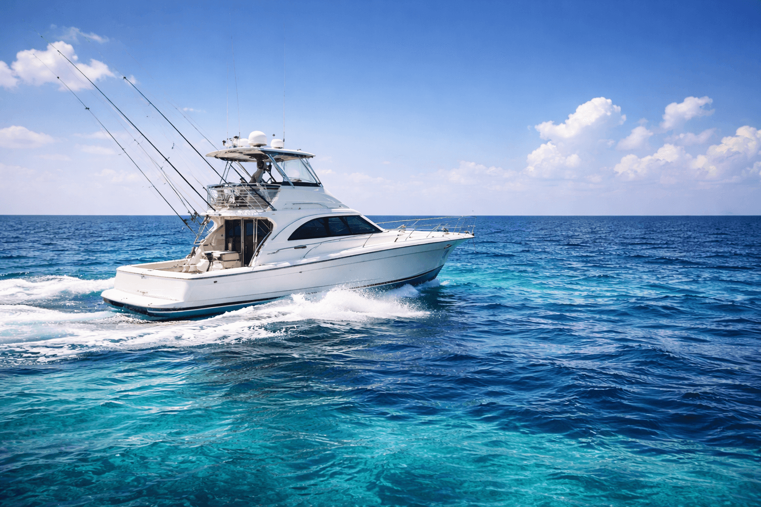 Fishing charter boat on ocean